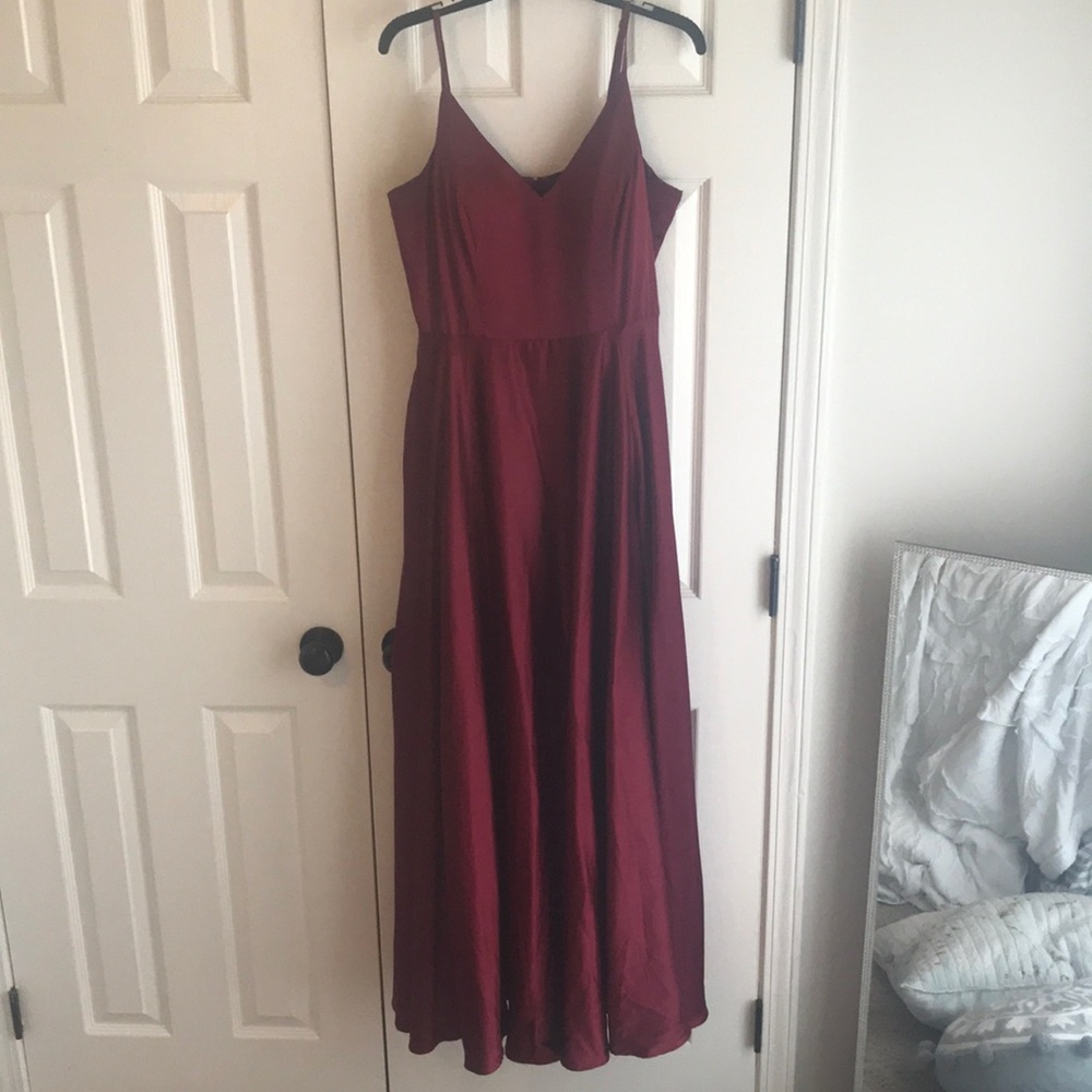 Maroon Floor Length Dress from Windsor Size:13/14